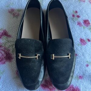 Aldo Black Loafers with Gold Accent